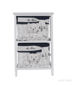 Anne Home White Portable Storage Drawers With Bear Design