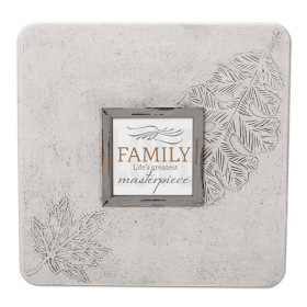 Artisan Stone Impressed Photo Frame With Leaf Accents