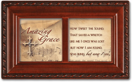 Elegant Amazing Grace Music Box With Photo Frame And Velvet Lining