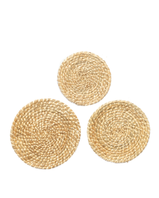 Boho Handmade Wall Basket Décor Set From Haiti