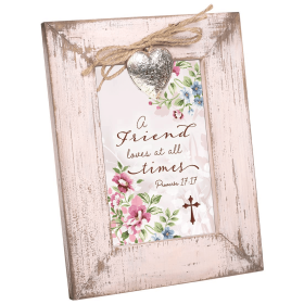 Rustic Heart Locket Photo Frame In Soft Blush Pink