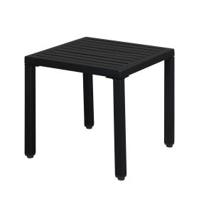 Black Courtyard Side Table, 48x48x46cm With Lifting Feet (Color: Black)