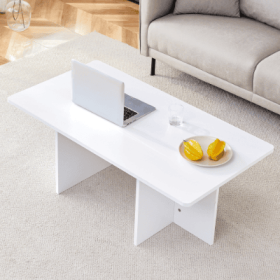 A Modern And Practical White Coffee Table. The Coffee Table Is Made Of Medium Density Fiberboard Material, Suitable For Living Room, Bedroom, And (Color: White)