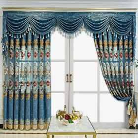 Modern Style Living Room European Hollow Embroidery Curtains Thickened Velvet Bedroom Light-proof French Windows 2-piece Set (Option: SGP2023057042)