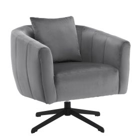 Pumpkin Shape, Swivel Chair - Grey (Color: Grey)
